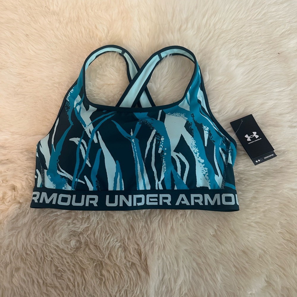 Under Armour Women's Teal Patterned Sports Bra